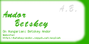 andor betskey business card